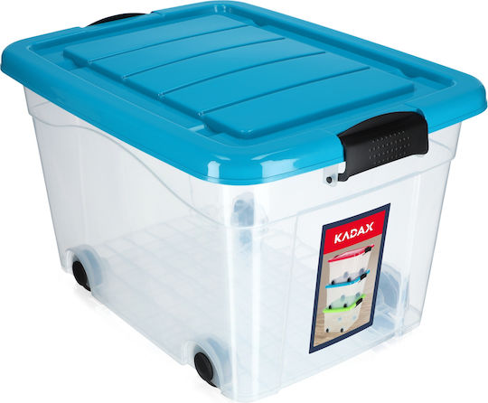 Kadax Kunststoff Aufbewahrungsbox mit Deckel Blau 40Es 1Stück