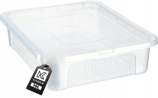 Kadax Plastic Cutie de Depozitare cu Capac Transparent 10lt 1buc