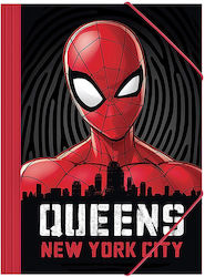 Spiderman File Folder with Rubber Band and Elastic Red 6 Pieces