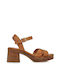 Prime Shoes Anatomic Platform Leather Women's Sandals Prime Tabac Brown