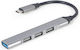 Gembird USB Хъб 4 Порта USB 3.1 с Връзка USB-A Сребрист