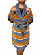 Frauen Pelz Blue-Orange