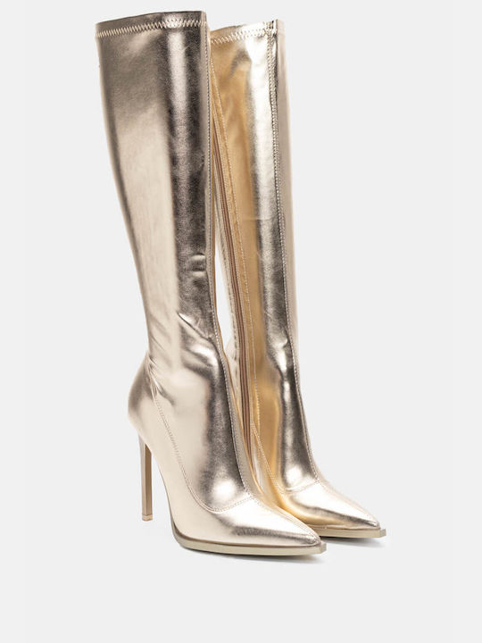 Stiletto Sock Boots 4306309-Gold