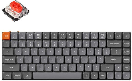 Keychron K3M-H1 Max K3M-H1 Tastatură Mecanică De Gaming Fără Fir 75% Cu Comutatoare Gateron Low Profile Red Și Iluminare RGB Limba Tastaturii Engleză SUA Gri