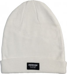 Rebase Beanie Unisex Σκούφος Πλεκτός σε Εκρού χρώμα