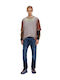 2019 D-strukt Men's Elastic Jeans Pants with Slim Straight Application Blue