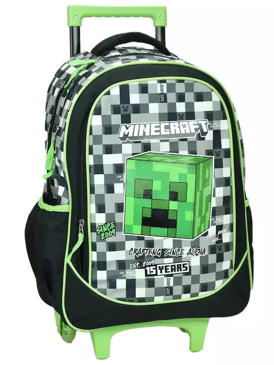 Gim Trolley Backpack for Primary School Minecraft Grey Stone 316-01074