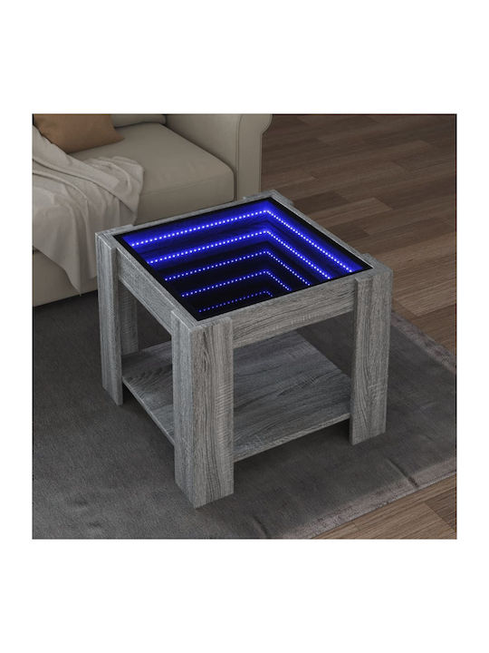 Τραπεζάκι Σαλονιού Led Γκρι 53x53x45 Εκ Επεξεργ...