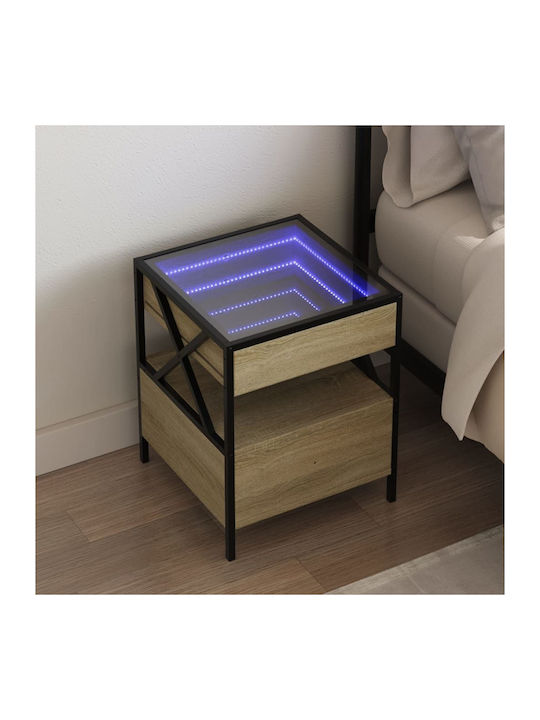Nachttisch Metall Sonoma Oak 40x40x51cm