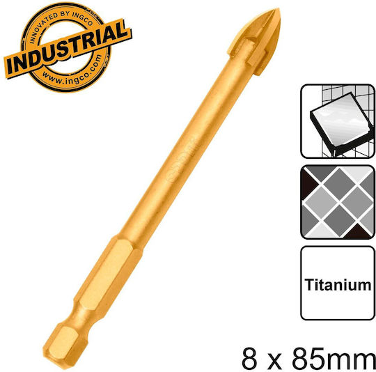 Glass Tile Drill Bit 8x85mm Dbg1130808 Ingco Ingco