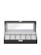 HuiXin Wooden Watch Case with Transparent Cover for 6 Watches Black HX-704
