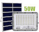 Waterproof Solar LED Floodlight 50W Cold White 7500K with Remote Control IP67