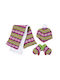 Kids Beanie Set with Scarf & Gloves Knitted Multicolour