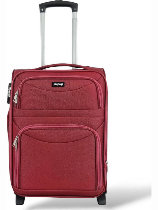 Βαλίτσα Καμπίνας Ύφασμα Επέκταση 53x36x20 +5cm Playbags Collection Ps8033c Μπορντό