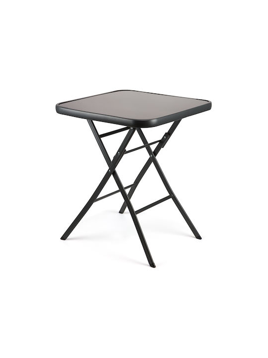 Endo Platz Tisch Klappbar Metall Γκρι-ανθρακί 60x60x70cm