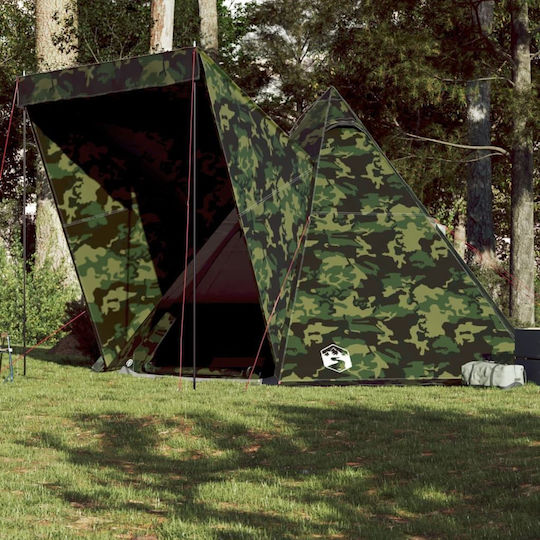 vidaXL Tipi Camping Tent Teepee Green for 6 People 408x350x240cm Variation