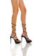 Sandalen mit Strass Schwarz