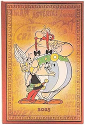 Agenda săptămânală orizontală mini 10x14cm cu copertă tare Asterix Obelix Paperblanks 2025 12 luni 9781408757413