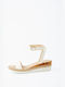 Women's Synthetic Leather Ankle Strap Platforms White