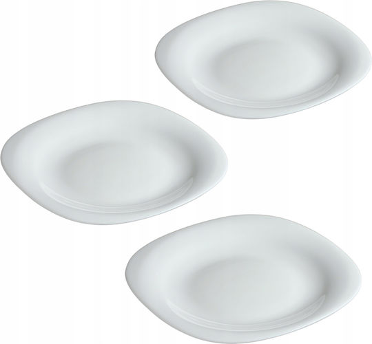 Kadax Farfurie joasă Pătrat Alb 20x21cm 3buc