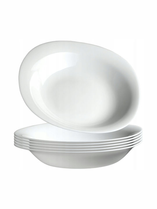 Kadax Plate Soup Oval White 23x23cm 6pcs