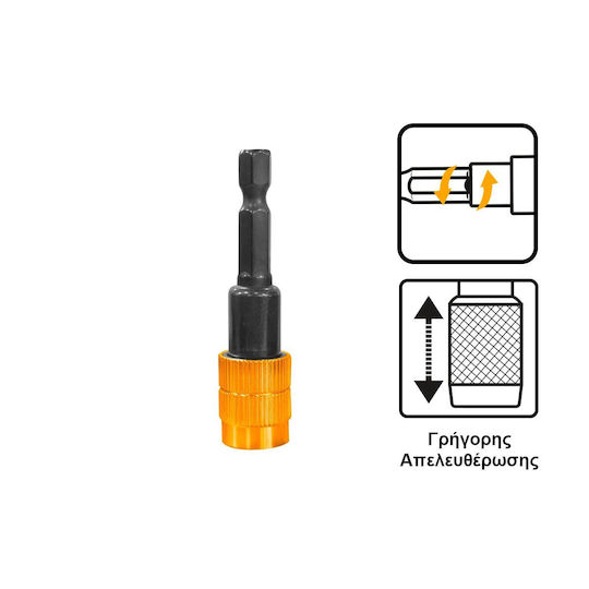 Ingco Adapter with Socket HEX / 1/4'' and Output 1/4''