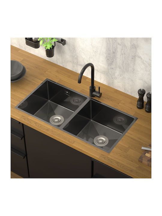 ML-Design Drop-In Chiuvetă Inox L81.5xW40cm Gri