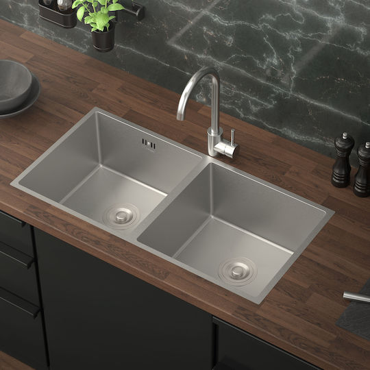 ML-Design 490013835 Drop-In Inox Μ81.5xΠ40cm Argintiu