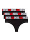 Ufst-stars Women's String 3Pack Black