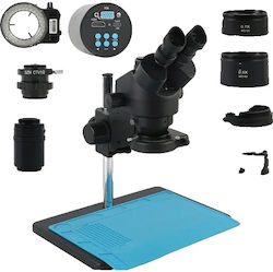 Microscop Trinocular Stereo Zoom Continu 48mp Cameră 1080p Hdmi Vga Set