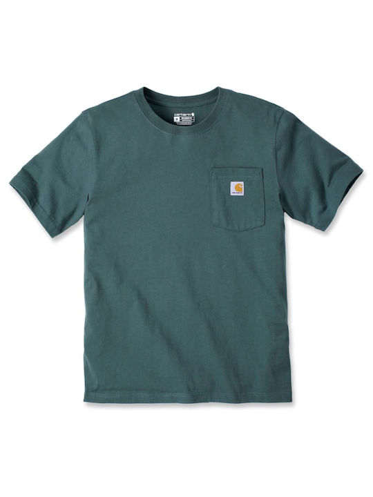 Carhartt T-shirt Bărbătesc cu Mânecă Scurtă Turquoise