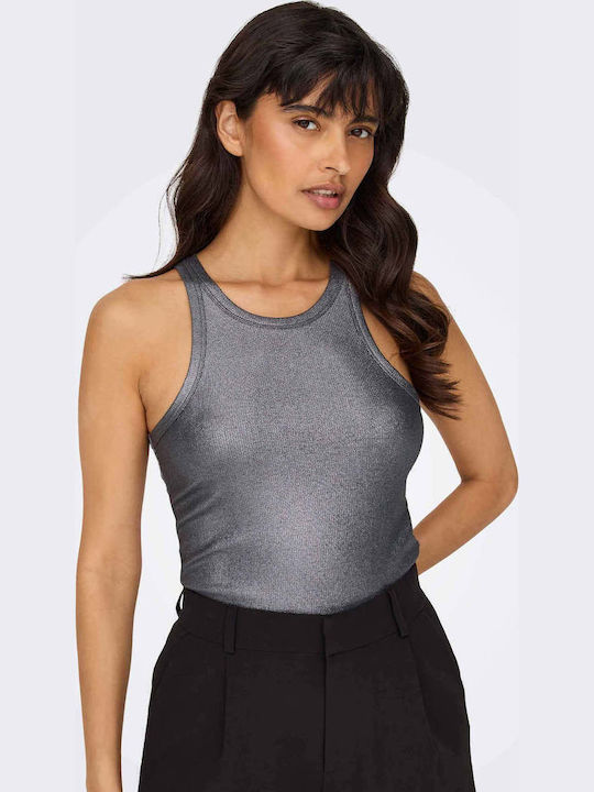 Only Women's Blouse Cotton Sleeveless Dark Grey
