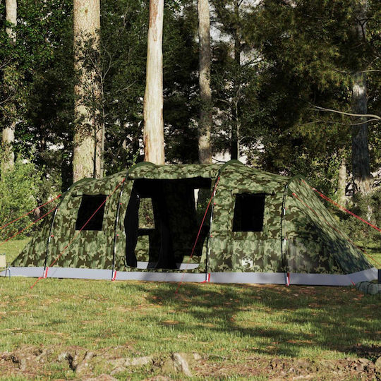 vidaXL Camping Tent Tunnel Green for 6 People 564x240x205cm