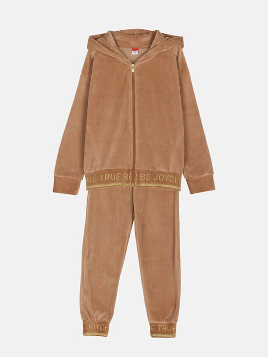 Kinder Sweatpants Set - Jogginganzug Camel 2Stück Gold Letters