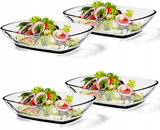 Kadax Serving Bowl Round Glass Transparent 4pcs