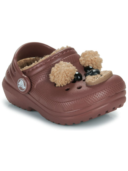 Crocs Kids Slippers Brown Classic Lined