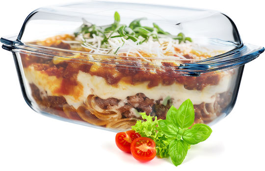 Kadax Rectangular Vas de Gătit Rezistent la Căldură Sticlă cu Capac 5800ml 1buc