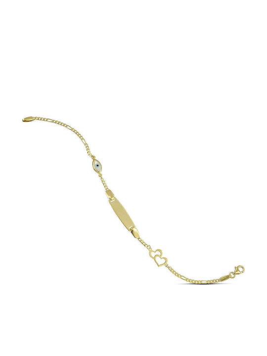 Themelidis Jewels Brățară Copii Identitate din Aur 9K cu Inima