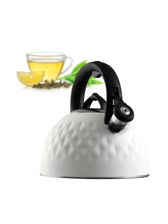 Kadax Teapot Stainless Steel White 2500ml