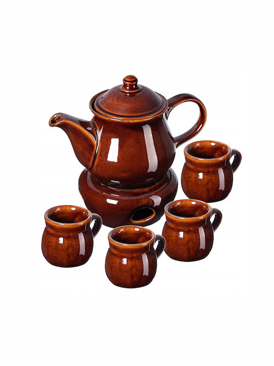Kadax Ceainic cu Cană Ceramică Maro