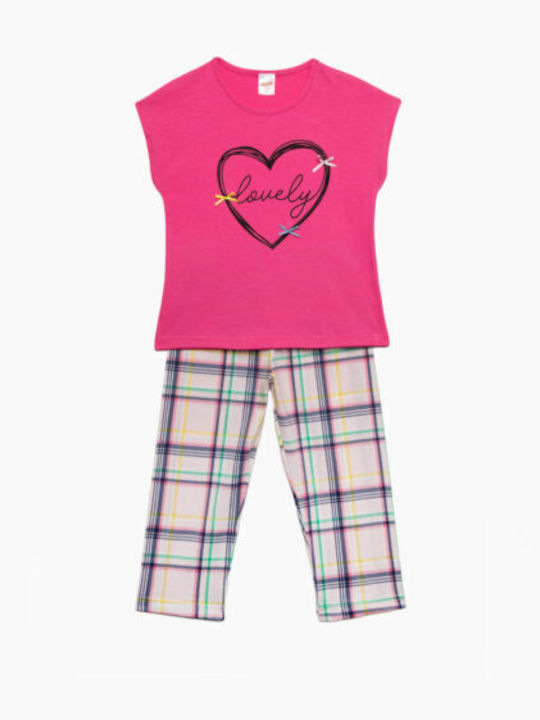 Minerva Kids Pyjamas Summer Cotton Pink Smile