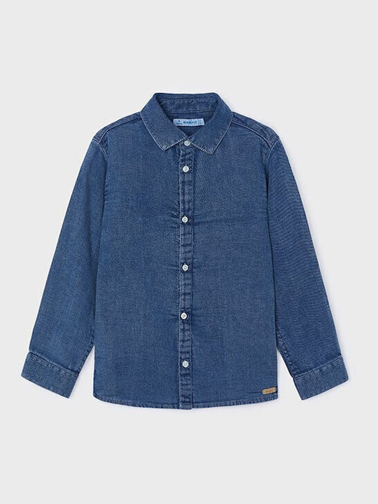 Mayoral Kids Denim Shirt Blue