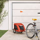 vidaXL Dog Carrying Orange Bicycle Trailer for 45kg Pets L125xW66xH63cm