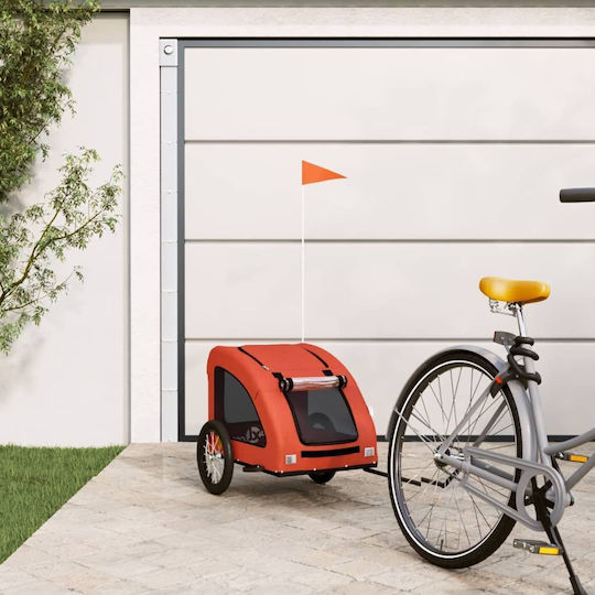 vidaXL Dog Carrying Orange Bicycle Trailer for 45kg Pets L125xW66xH63cm