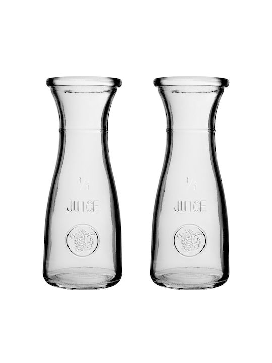 Kadax Glas Karaffe zum Servieren Wein mit Verschluss Transparent 1000ml 2Stück
