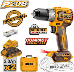 Ingco Drill Driver Battery Brushless 20V 2x2Ah