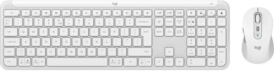 Logitech Signature Slim Combo MK950 Wireless Bluetooth Keyboard Mouse Set  English US White