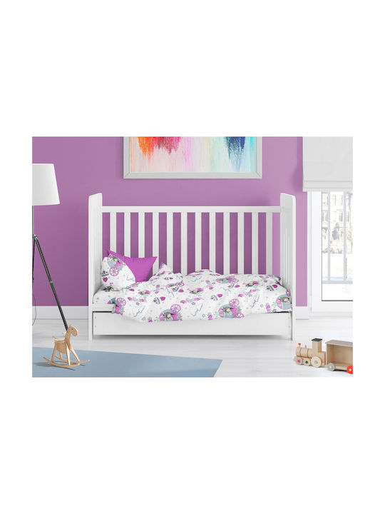 Dimcol Baby Bettbezug Bebe Princess White-lila ...