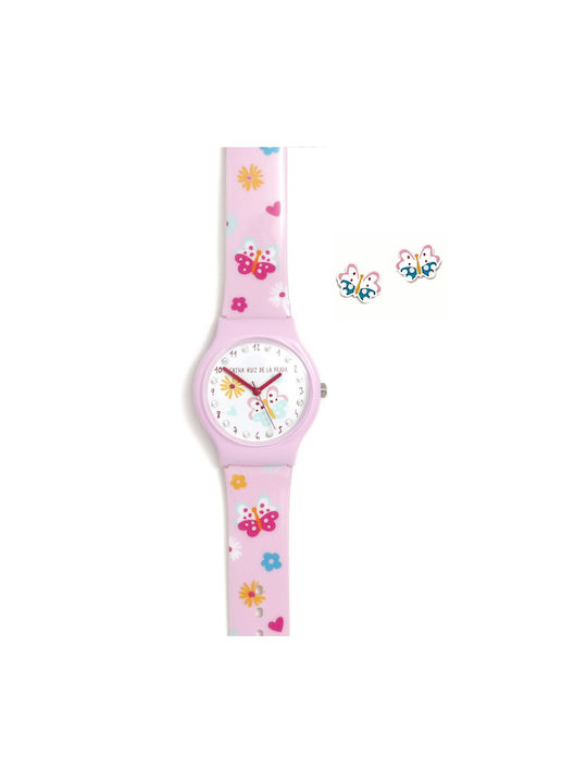 Agatha Ruiz De La Prada Kids Analog Watch with Rubber/Plastic Strap Pink