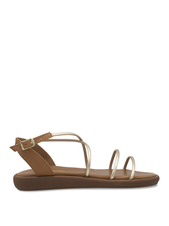 Tsouderos Shoes Women's Flat Sandals in Brown Color